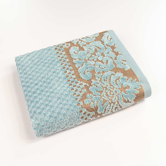 Рушник махровий для обличчя та рук 40x70см Damask Преміум якості Жакардове з велюром 550г/м2 (М'ятни Суми - фото 1