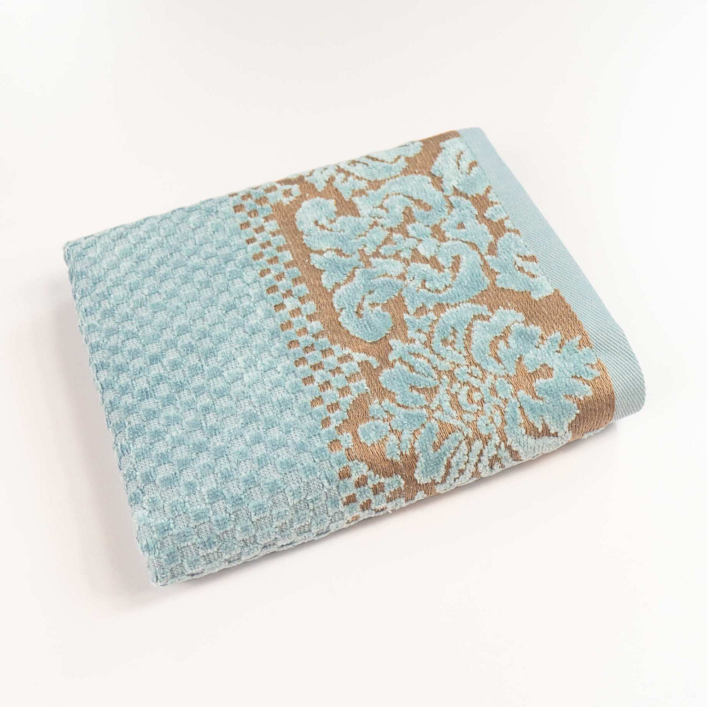 Полотенце махровое для лица и рук 40x70см Damask Премиум качества Жаккардовое с велюром 550г/м2 (Мятный) Сумы - изображение 1