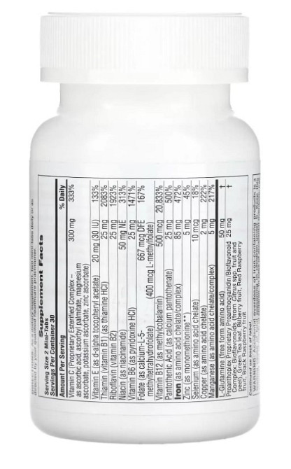 Железо и питательные вещества для здоровья эритроцитов (Iron with Essential Nutrients Hema-Plex) 30 таблеток Київ - фото 3