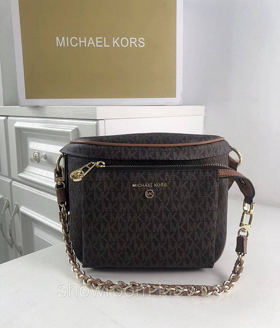 Жіноча сумка "бананка" на груди і на пояс MK Slater коричнева Київ - фото 1