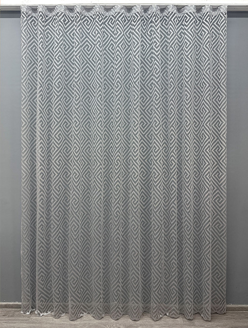 Тюль жакард, колекція "Ромб Меандр" колір сірий 1558т Київ - фото 8