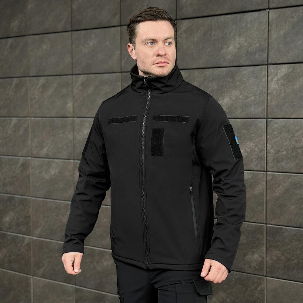 Военная мужская черная демисезонная куртка Pobedov Shadow с липучками 3XL Киев - изображение 9