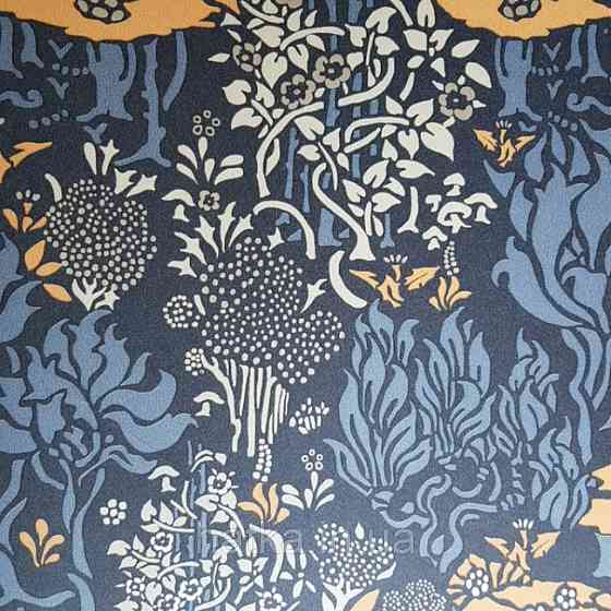 Шпалери флізелінові Decoprint екологічно чисті Daimon абстракція гілки листя сині, коричневі, сірі срібло Київ