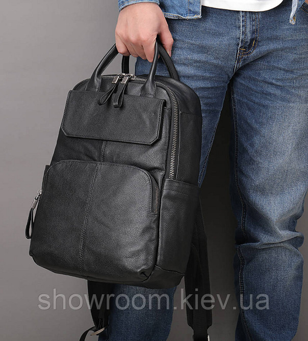 Шкіряний чоловічий рюкзак з відділенням для ноутбука Leather Collection (816) Київ - фото 9