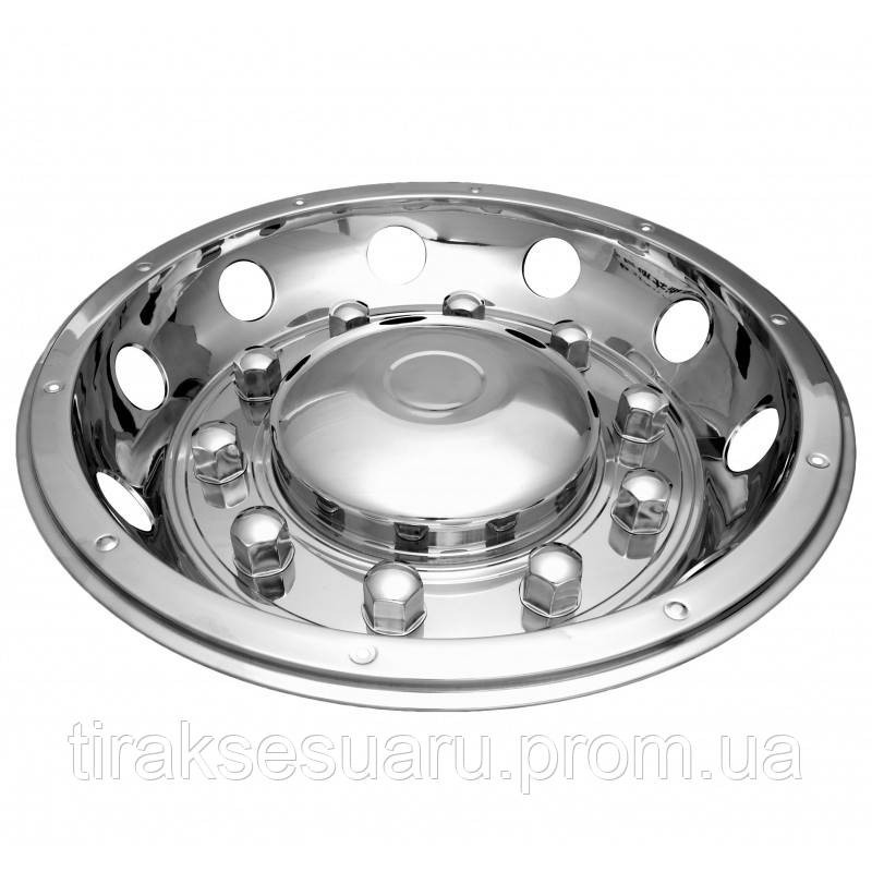 Ковпак заднього колеса 22.5 задній з 10-ма отворами (нержавійка) Ковпаки на колеса 22.5 Луцьк - фото 2