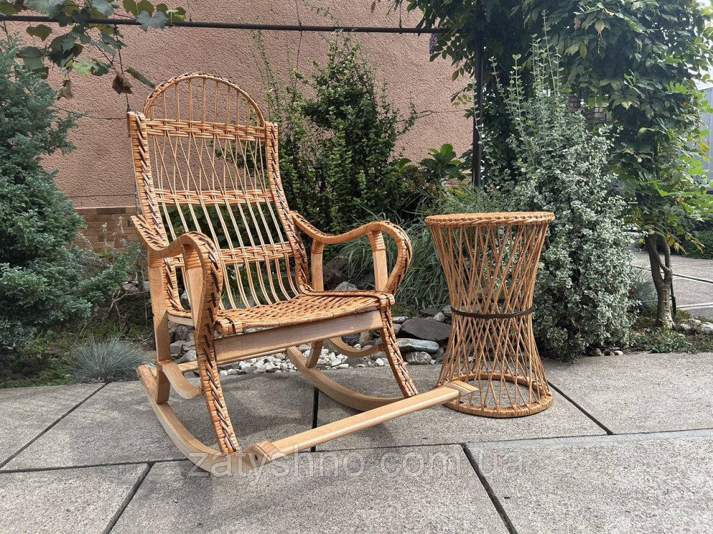 Меблі плетені з лози з гойдалкою та столом Київ - фото 7