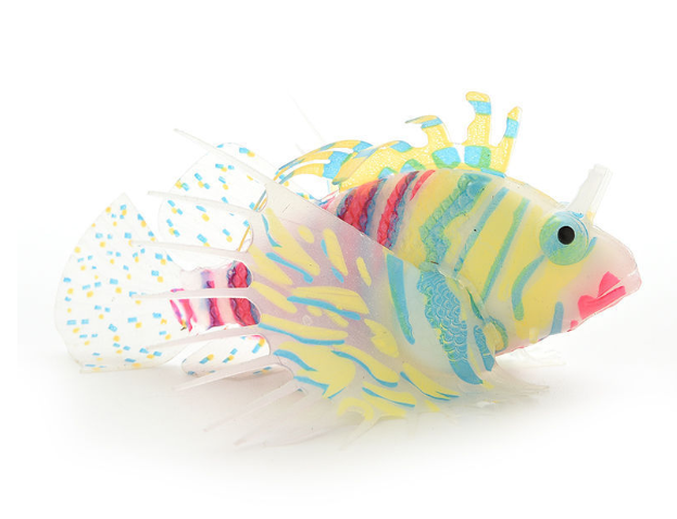 Рибка Крилатка велика жовтого кольору, силіконова та люмінісцентна (в темноті світяться), декор в акваріум), розмір 12*8 см Київ - фото 3