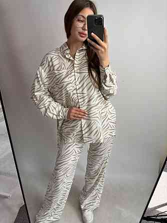 Костюм жіночий літній льон Бежевий Тварини принти M-L Харків