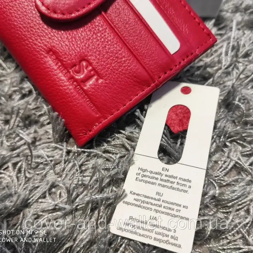 Маленький женский кошелек визитница картхолдер красного цвета ST Leather 004 Киев - изображение 4