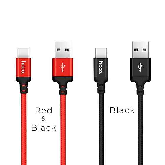 Кабель HOCO X14 USB to Type-C 3A, 1m, nylon, aluminum connectors, Black Київ