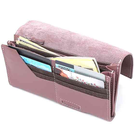 Превосходный кожаный женский кошелек Grande Pelle 11577 Розовый Киев