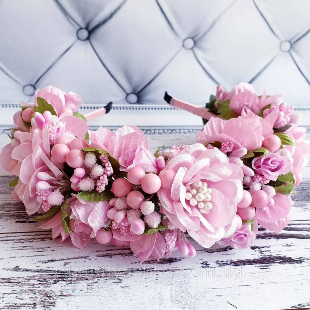 Рожевий віночок Обідок обруч "Рожевий Багатий" Кривий Ріг - фото 1