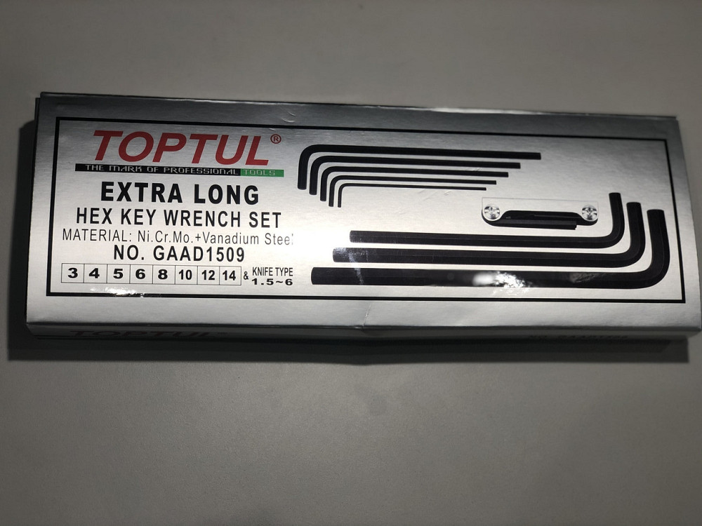 Набор шестигранников Г-обр. супердлинных 1.5-14мм 9ед. TOPTUL GAAD1509 Одесса - изображение 3