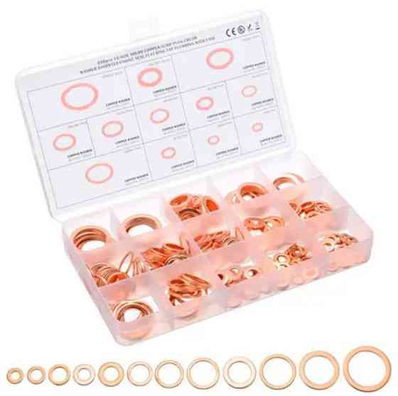 Набір з 280 щільних мідних кілець шайб, 12 видів Вінниця