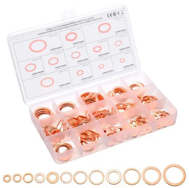 Набір з 280 щільних мідних кілець шайб, 12 видів Винница - изображение 1