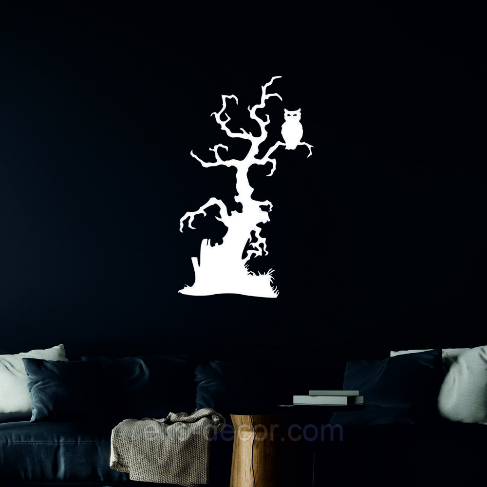 Декоративне настінне Панно «Хелловіїн, силует дерева», Декор на стіну 90*55 см, Білий Київ - фото 5