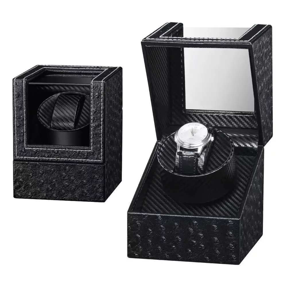 Шкатулка для подзавода часов Виндер тайммувер для 1-х часов (Черный с черным 3) Винница - изображение 7