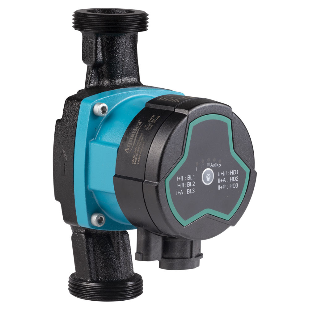 Aquatica Насос циркуляционный энергосберегающий 5-60Вт Hmax 8м Qmax 63л/мин Ø1½" 180мм + гайки Коломия - фото 5