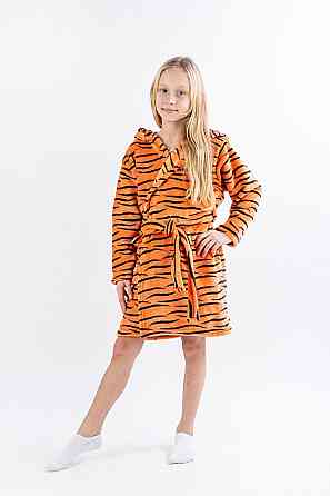 Халат детский теплый, оранжевый Тигренок топ Крохатушка одяг Киев