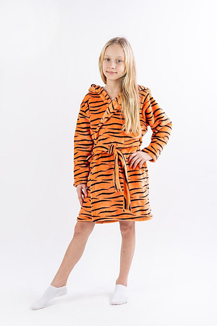 Халат дитячий теплий, оранжевий Тигреня топ Крохатушка одяг Київ - фото 4