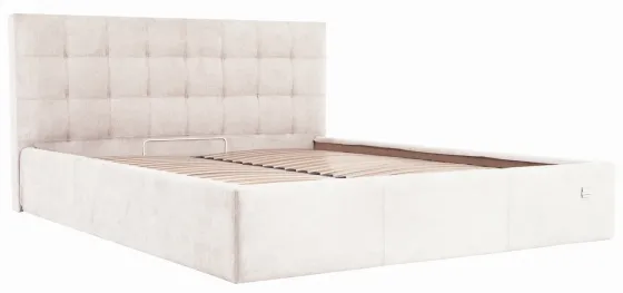 Кровать Двуспальная Chester New Comfort 180 х 190 см Мисти Milk С подъемным механизмом и нишей для белья Бежевый Киев