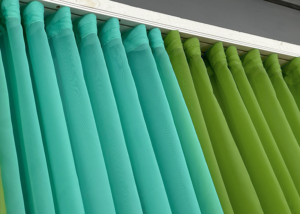 Декоративная гардина из шифона цвет оливковый с бирюзовым 012дк (н115-н117) Киев - изображение 4