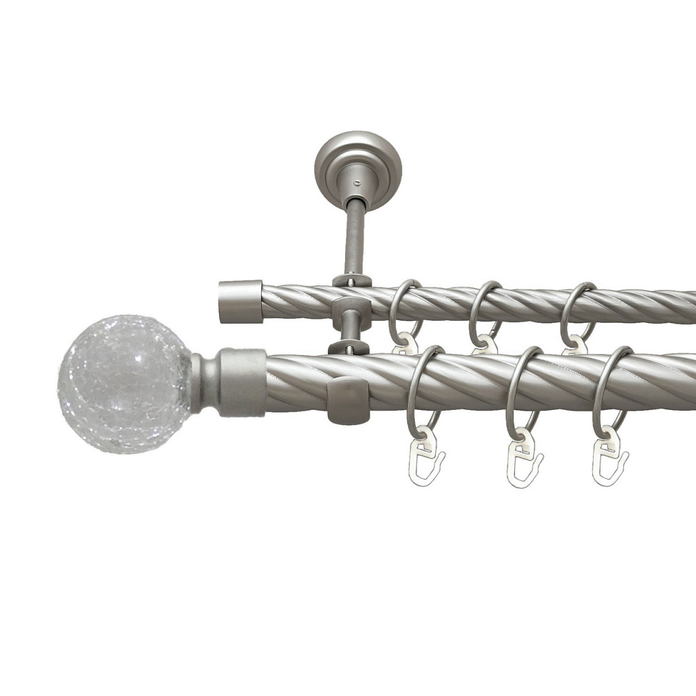 Карниз Orvit Сепія металевий дворядний відкритий скручена труба кільце металеве Сатин 25\16 мм 200 см (00-00023589) Львів - фото 1