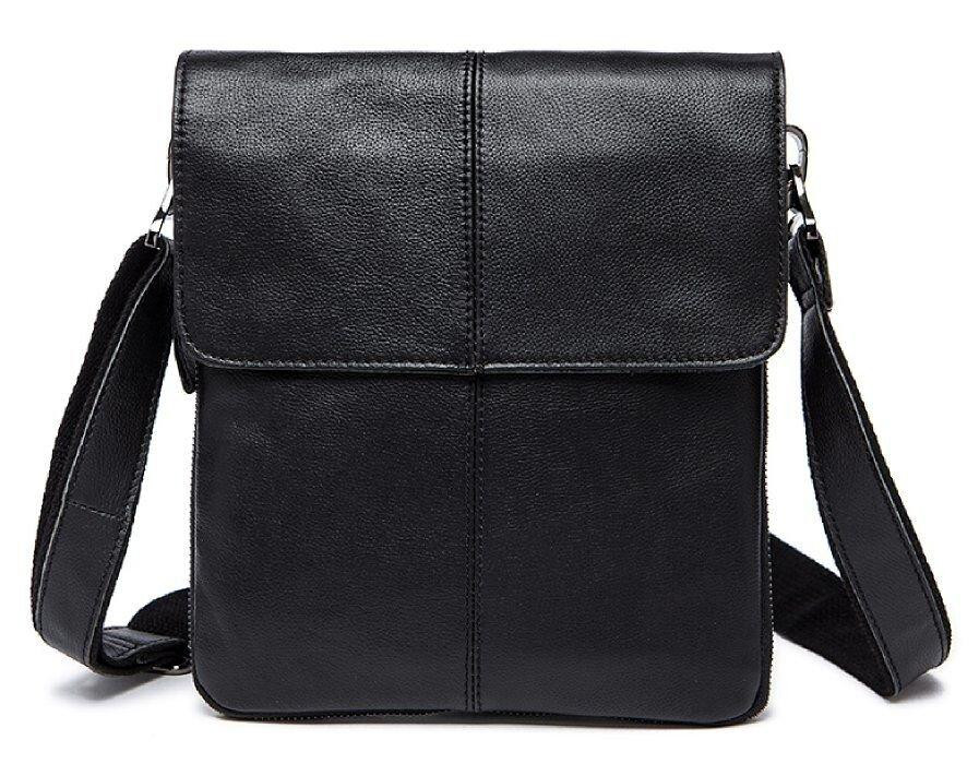 Кожаный мужской мессенджер Черный (Vintage) Киев - изображение 5