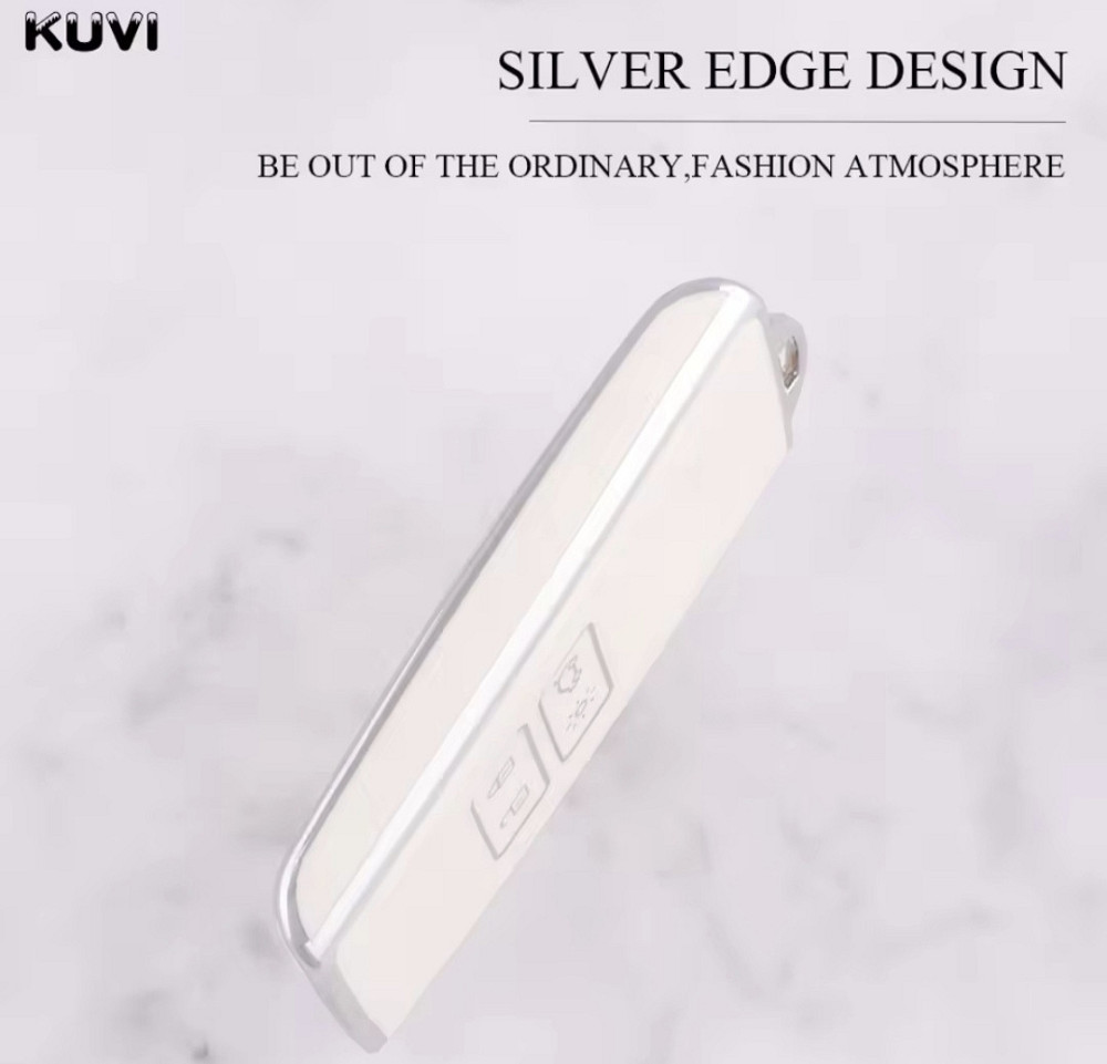 Захисний чохол для автомобільного ключа Renault Білий зі сріблом Смела - изображение 3