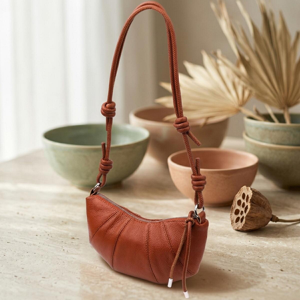 Полукруглая женская сумка из натуральной кожи Vintage 22934 Коричневый Киев - изображение 11