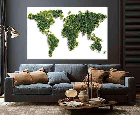 Картина холст в гостиную / спальню  Мапа Світу   MLP_373 90х180см Киев