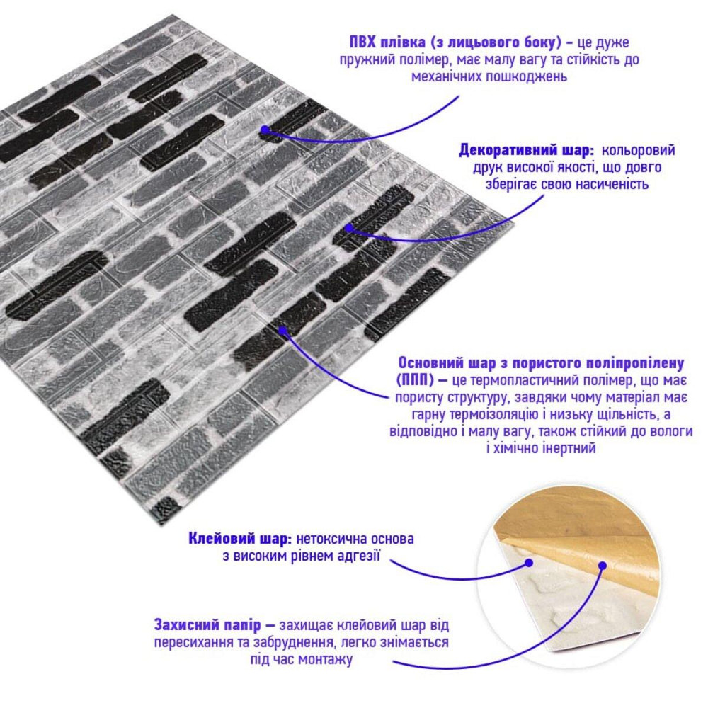 Самоклеющаяся 3D панель 700х770х3мм Классический кирпич (342-3) SW-00001147 Днепр - изображение 2