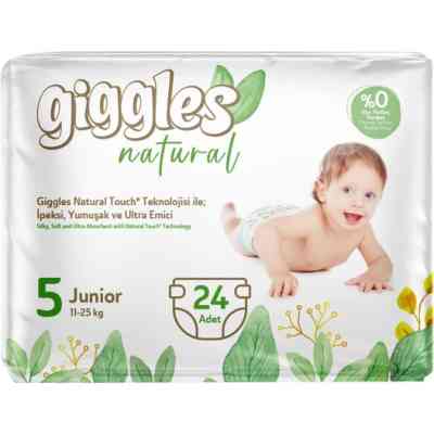 Подгузники Giggles Natural 5 Junior 11-25 кг 24 шт (8680131206414) Винница