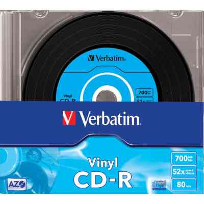 Диск CD Verbatim CD-R 700Mb 52x Slim case Vinyl AZO (43426) Винница