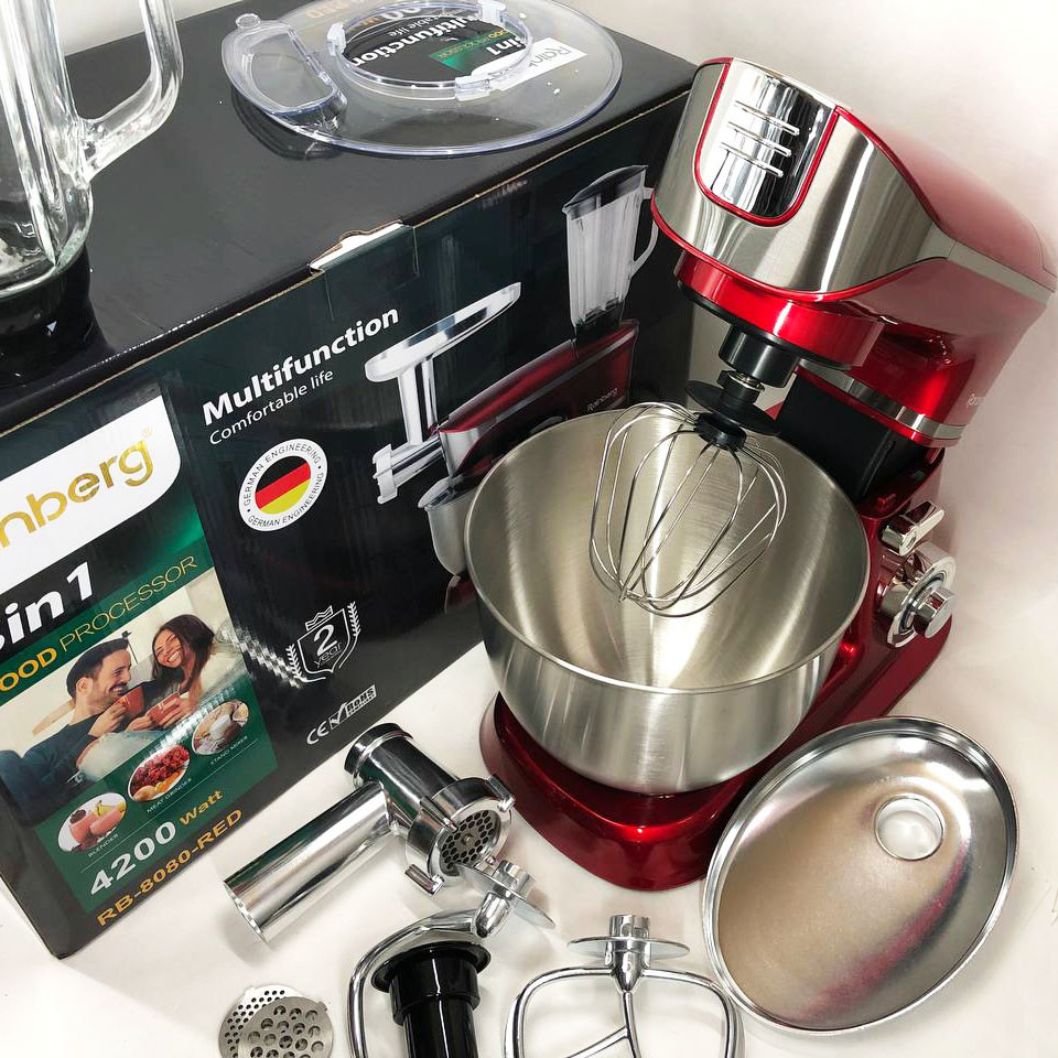 Побутовий кухонний планетарний міксер з чашею Rainberg, Тістомісильник планетарний міксер для випічки TV-34 Івано-Франківськ - фото 6