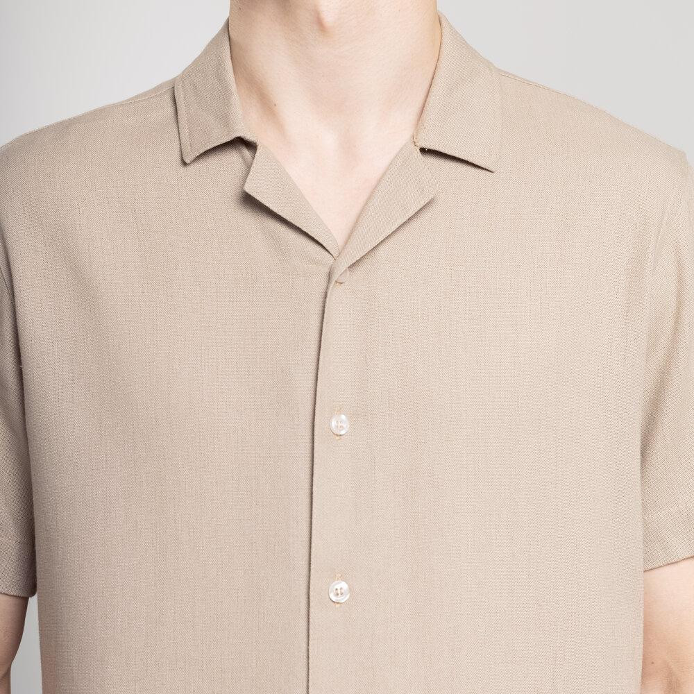 Чоловіча сорочка з коротким рукавом бежева Pobedov Marsel Київ - фото 8