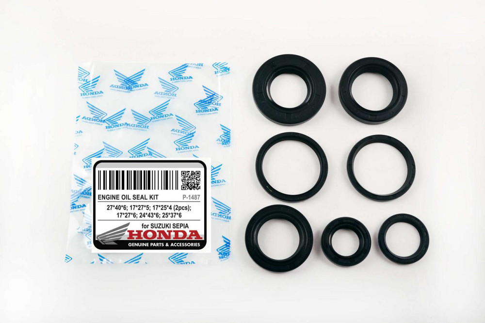 Сальники (набор) Сузуки Летс, SEPIA 7шт (17*27*5, 25*37*6, 24*43*6, 17*25*4х2, 27*40*6, 17*27*6) Мукачево - изображение 1