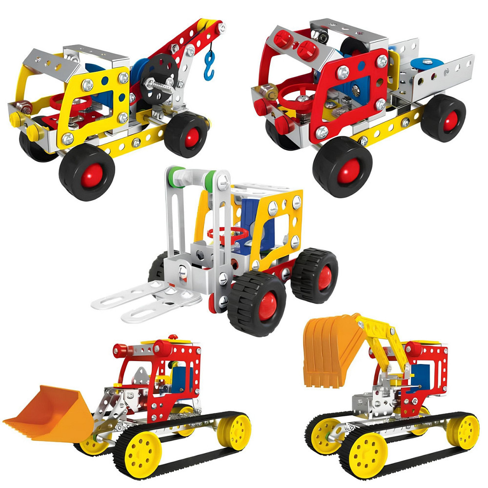 Металлический конструктор 5в1,244 деталей,Строительная техника,X638-4 SBR Киев - изображение 1