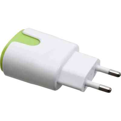 Зарядное устройство Patron 2xUSB 2.0 2A/1A white/green (PN-2USB-220V-G) Винница