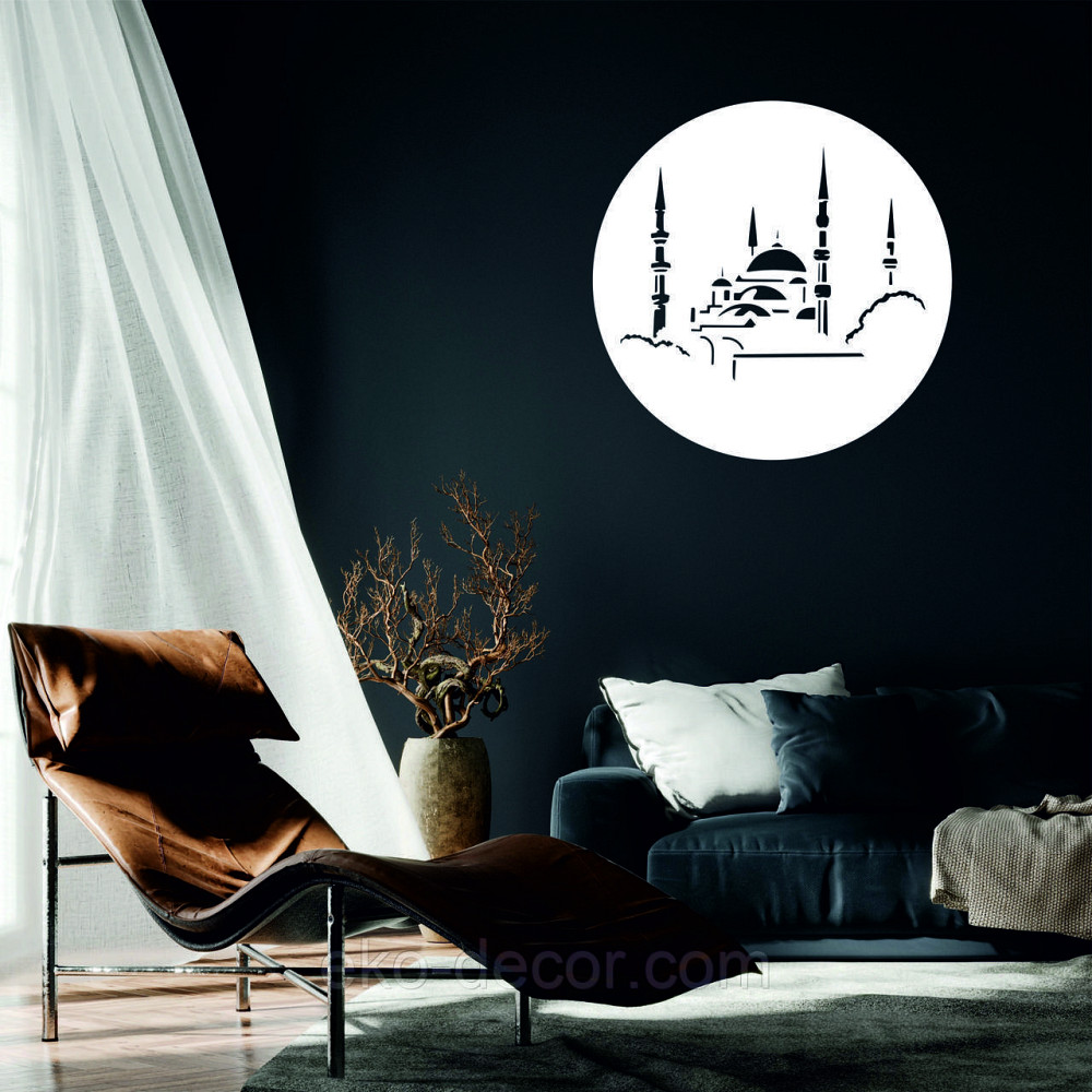 Декоративное настенное Панно «Ислам» Декор на стену 70*70 см, Белый Киев - изображение 1