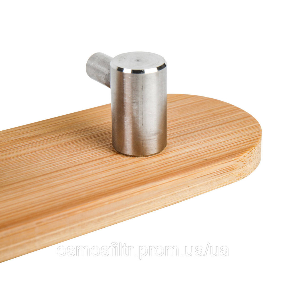 Планка Axentia Бонья самокл. с 2 крючками 15х5х3 см нерж бамбук (133878) Киев - изображение 2