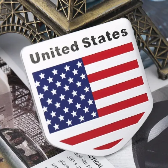 Наклейка на авто Флаг Соединенные Штаты алюминиевая Киев