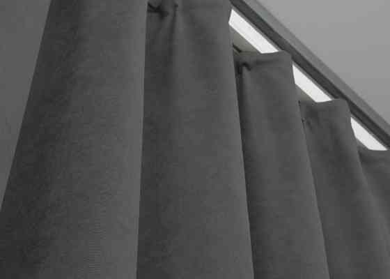 Шторная ткань микровелюр Petek цвет серый 1484ш Киев