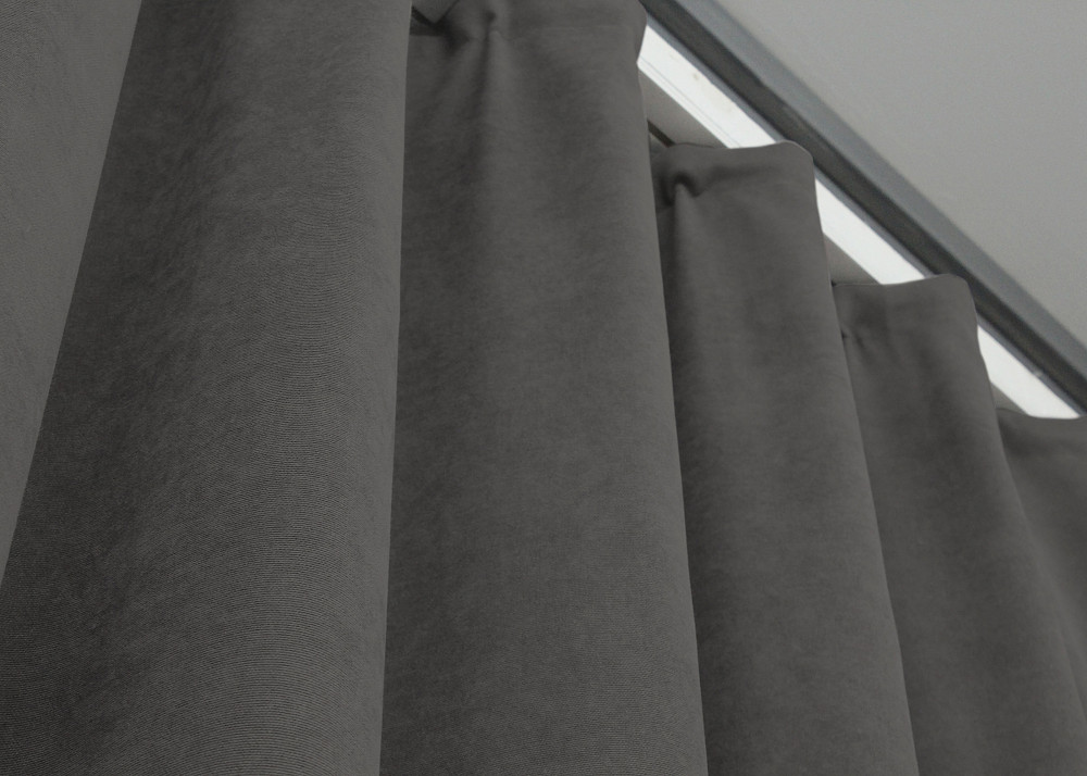 Шторная ткань микровелюр Petek цвет серый 1484ш Киев - изображение 5