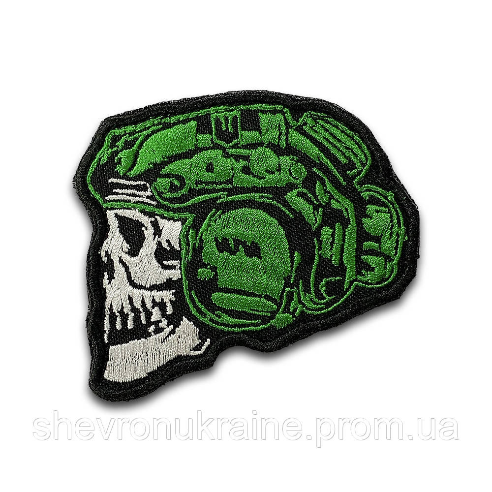 Шеврон Череп в каске (Форма контурная. На липучке) Размер 7x8см Киев - изображение 8