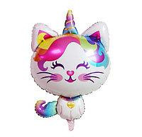 Фольгована куля 78х51 см Кіт єдиноріг (54) у пакованні (1 пачка) Харків - фото 1