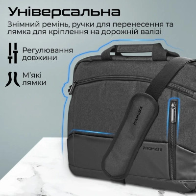 Сумка для ноутбука Promate 15.6" Satchel-MB black (satchel-mb.black) Вінниця - фото 6