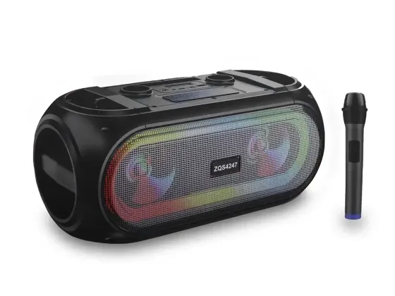 Колонка музична портативна Bluetooth ZQS4247, 30Вт, 2 динаміки, FM-радіо, LED підсвітка, 2 мікрофони Київ