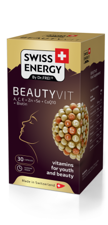 Вітаміни та мінерали для волосся Swiss Energy BEAUTYVIT ACE+Zn+Se+CoQ10+Biotin 30 капс Київ