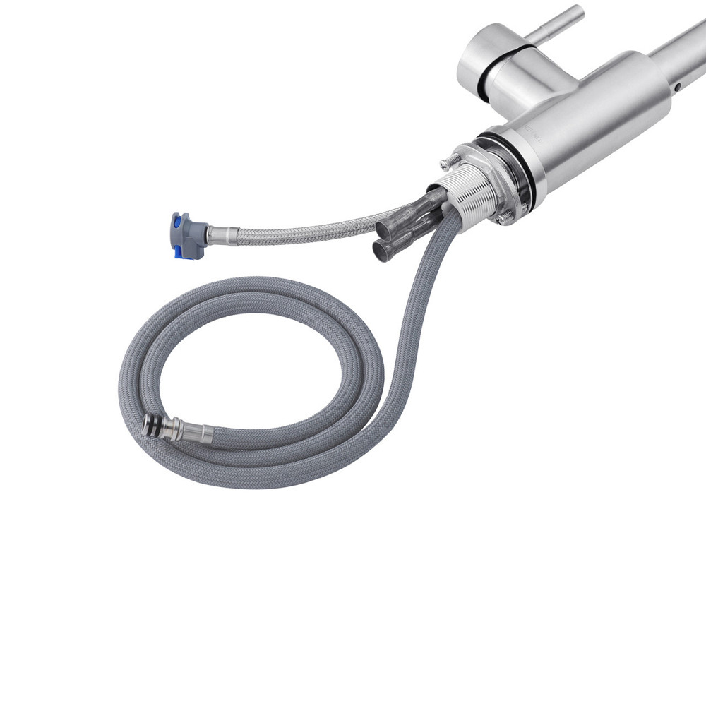 Смеситель для кухни с выдвижным изливом Kroner KRP Edelstahl Klassisch - ESG03917 сатин Киев - изображение 9